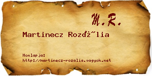 Martinecz Rozália névjegykártya